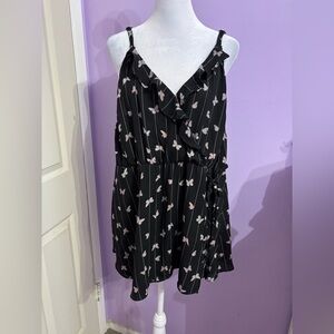Torrid Black Butterfly Print Blouse